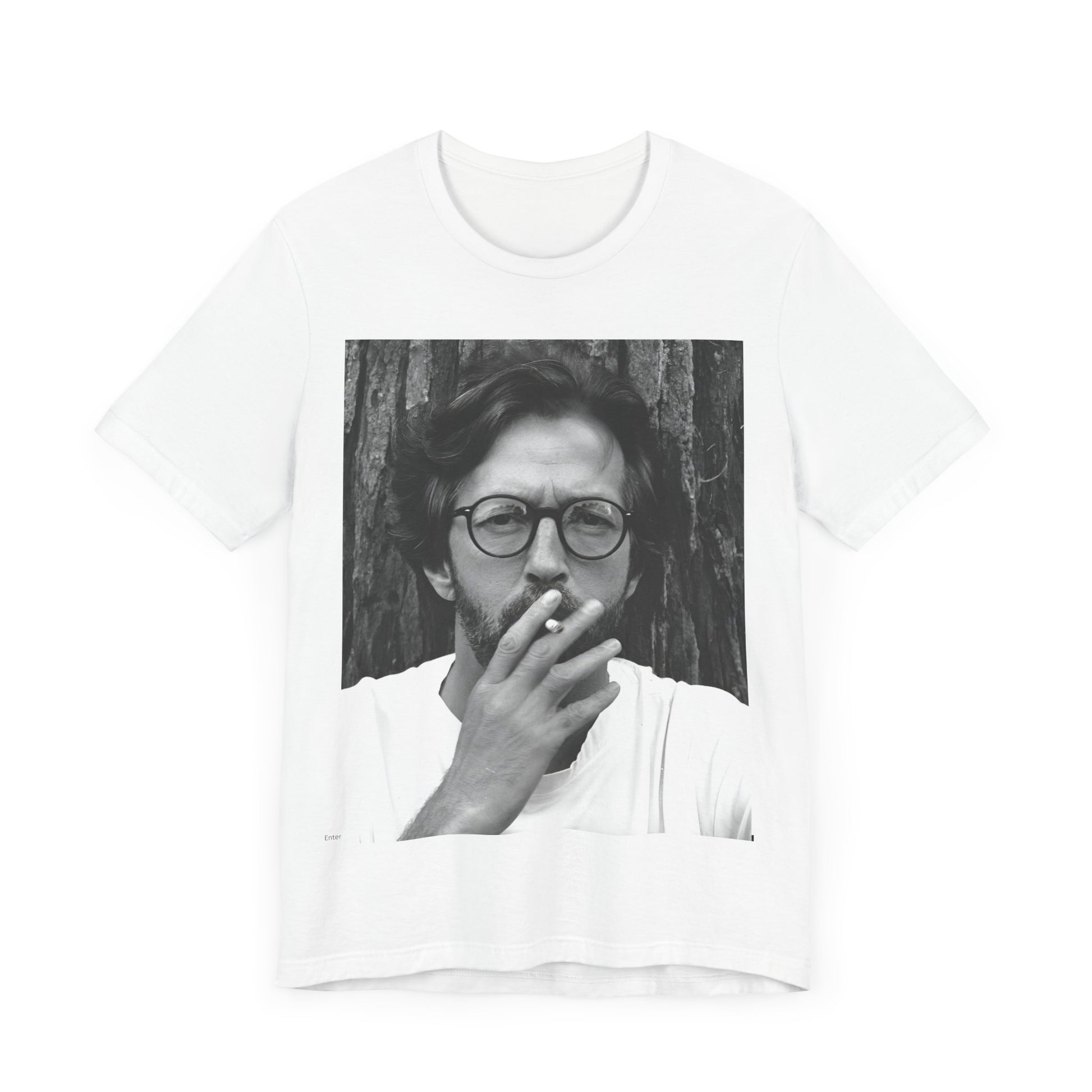 A black graphic t-shirt featuring a graphic related to Eric Clapton's classic Cream era.