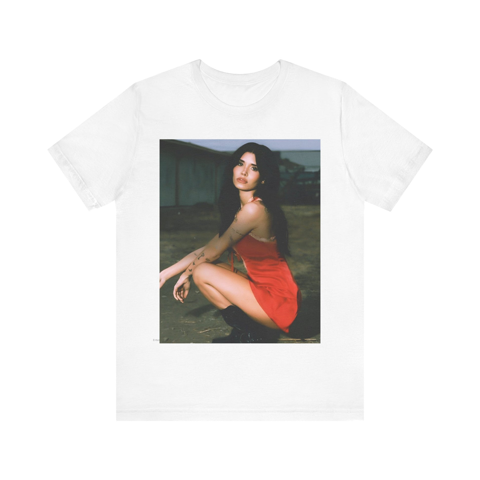A black graphic t-shirt featuring a cool emo graphic of Nessa Barrett.