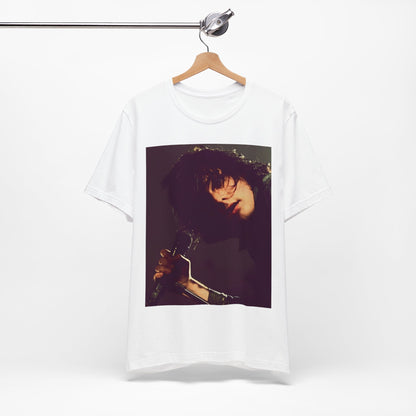 A black graphic t-shirt featuring a graphic of Gerard Way from My Chemical Romance.