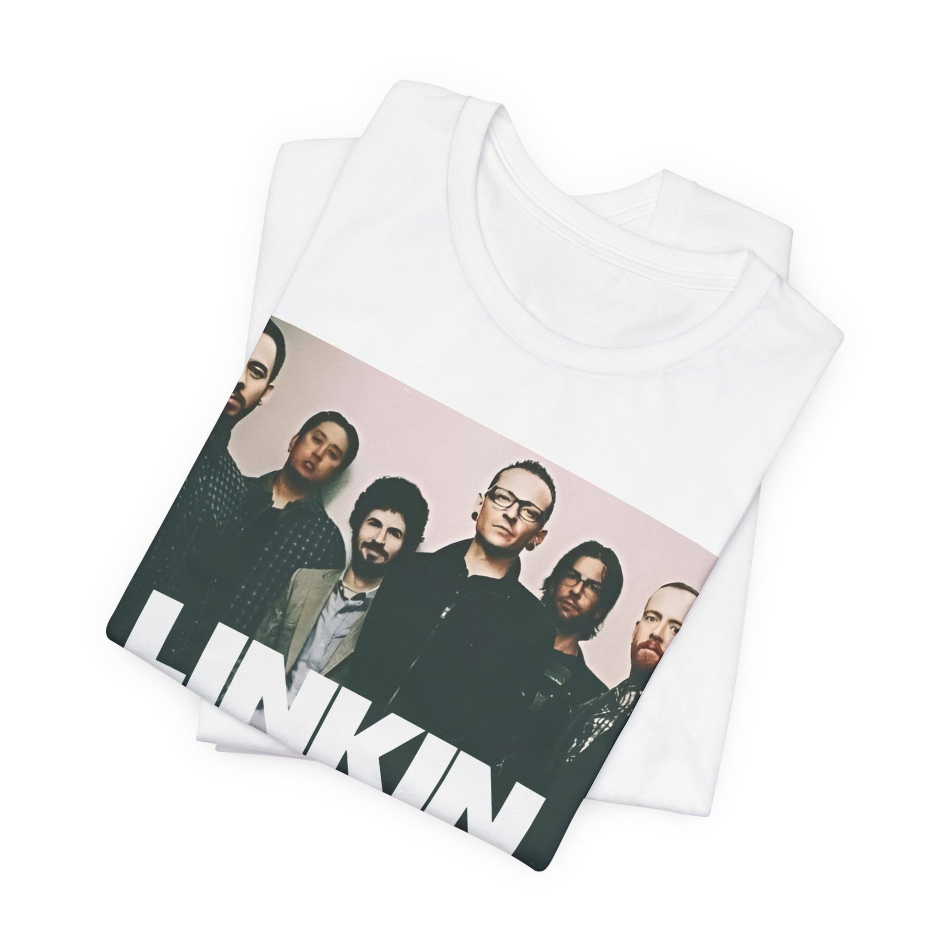 A black graphic t-shirt featuring a graphic related to Linkin Park's 'Numb' song or era.