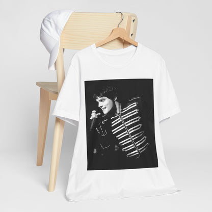 A black graphic t-shirt featuring a graphic related to My Chemical Romance's 'Black Parade' live performances.