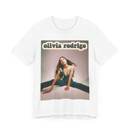 A black graphic t-shirt featuring a fierce graphic related to Olivia Rodrigo's 'good 4 u' song or era.