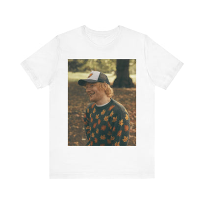 A black graphic t-shirt featuring a graphic related to Ed Sheeran's 'Shape of You' song or era.