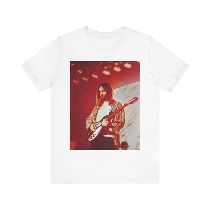 A black graphic t-shirt featuring a cool psychedelic journey graphic of Tame Impala.