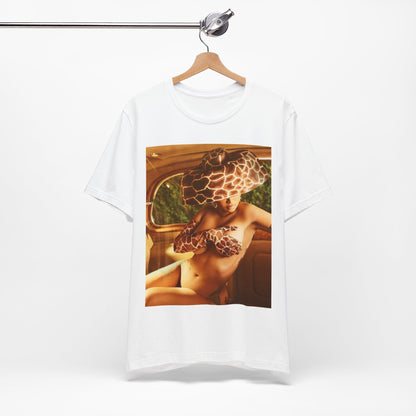 A black graphic t-shirt featuring a graphic of Cardi B as a hip hop culture phenomenon.