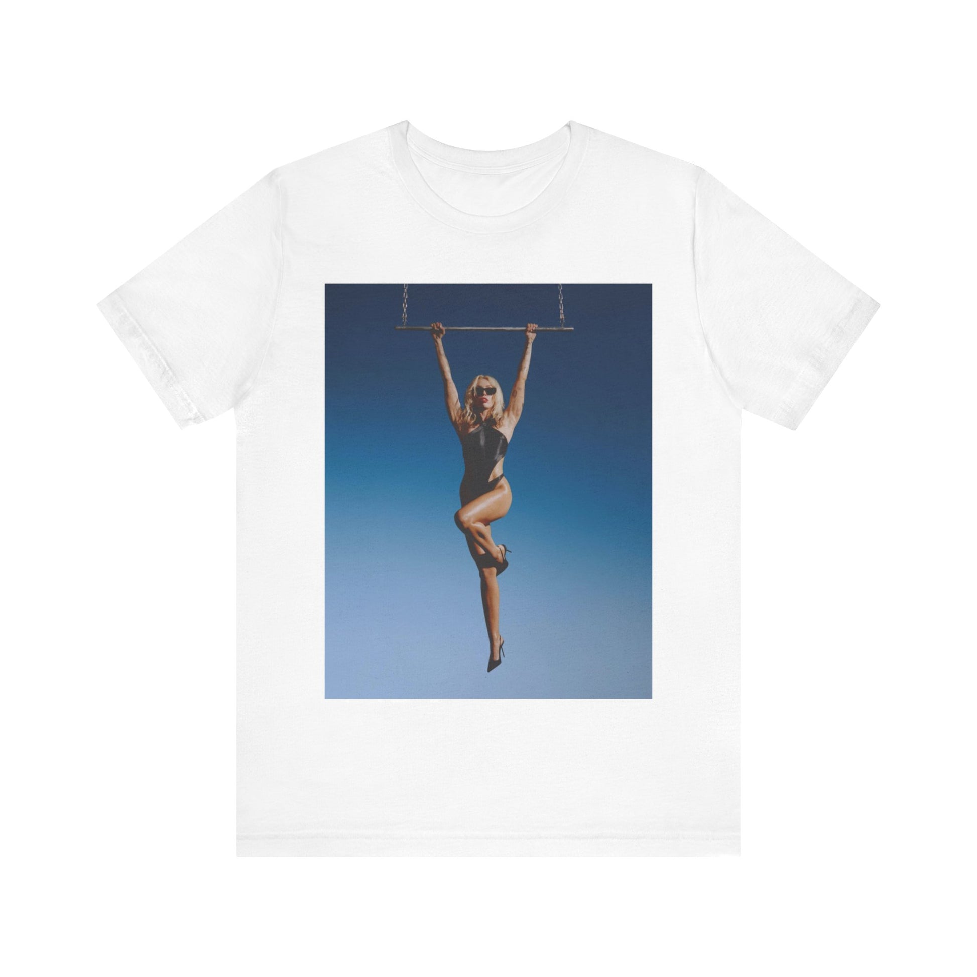 A black graphic t-shirt featuring a graphic related to Miley Cyrus' 'Endless Summer Vacation' album.