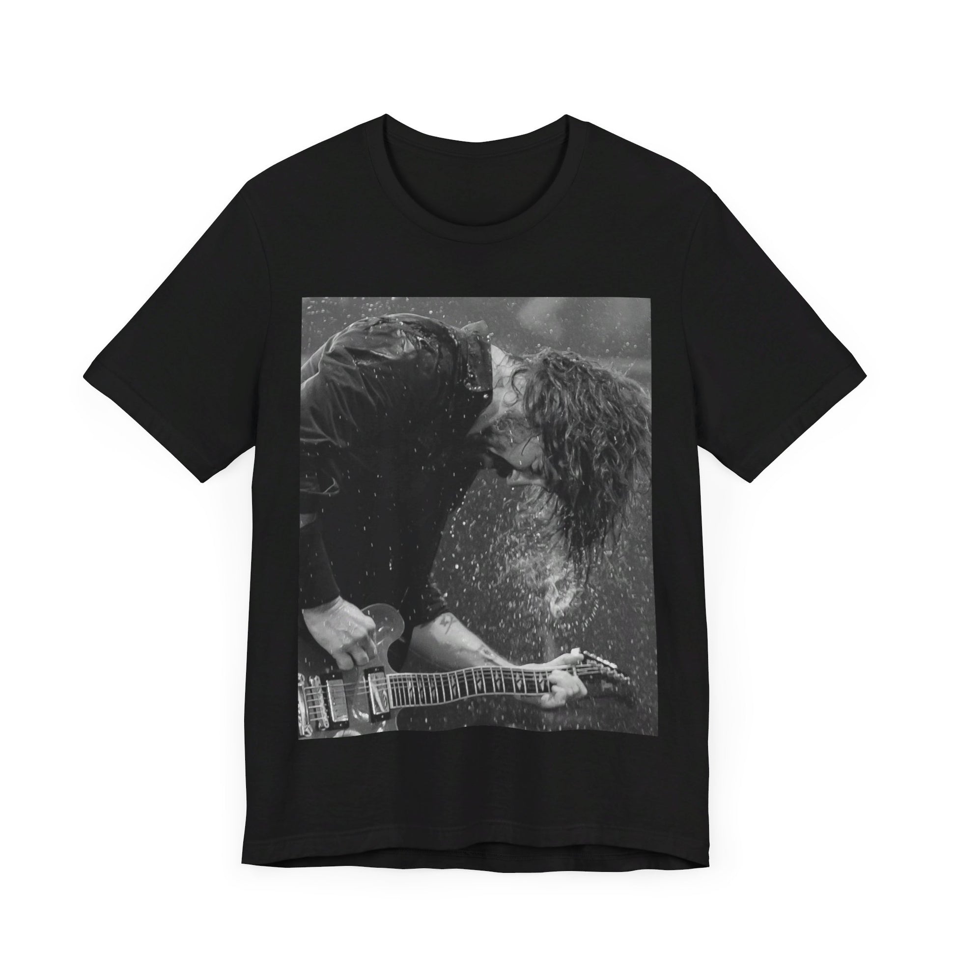 A black graphic t-shirt featuring a graphic of Dave Grohl from Foo Fighters, emphasizing his fierce on-stage presence.