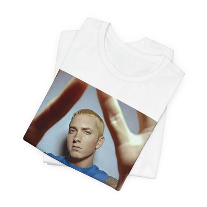A black graphic t-shirt featuring a graphic related to Eminem's 'The Slim Shady LP' album.