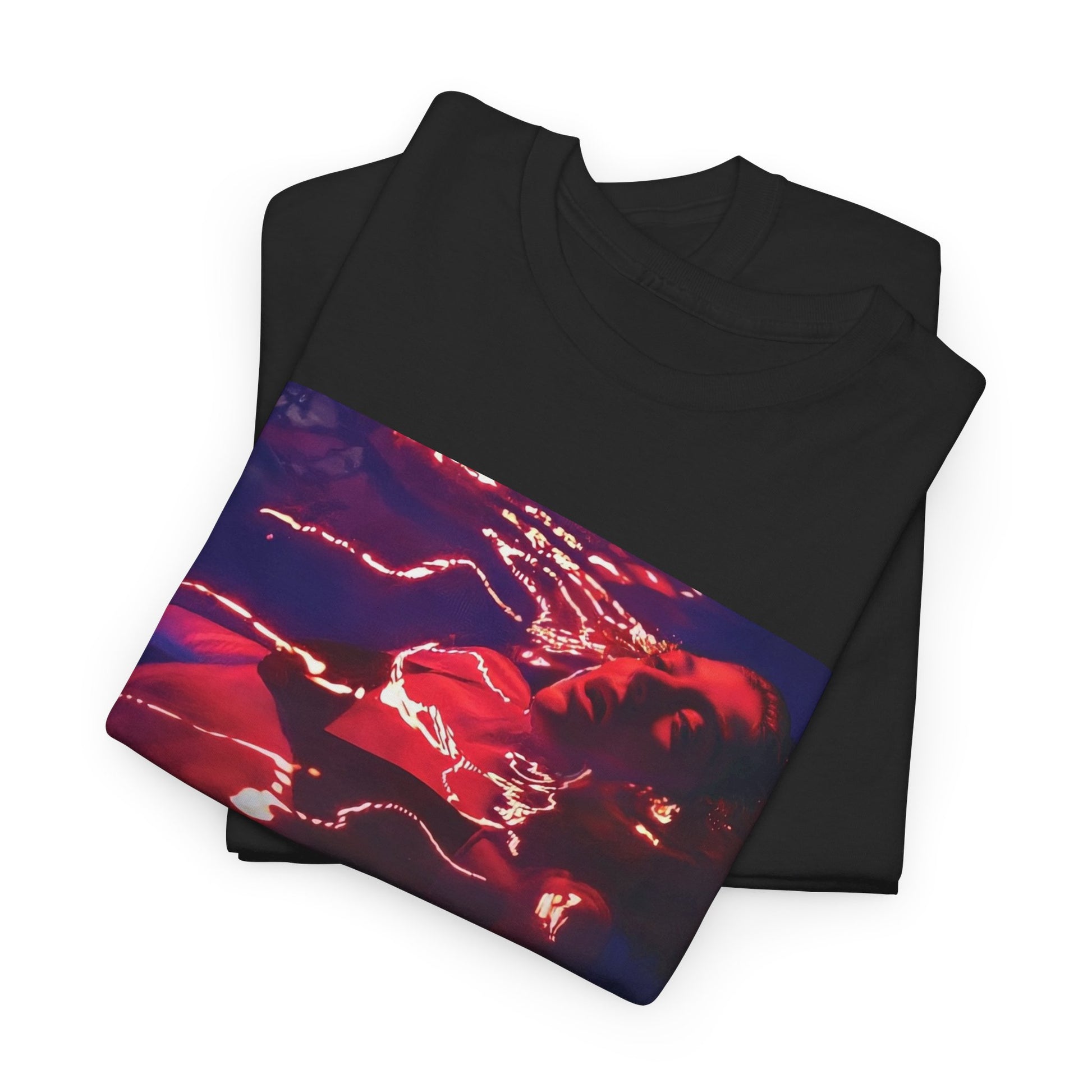 A black graphic t-shirt featuring a graphic related to Lorde's 'Melodrama' World Tour.