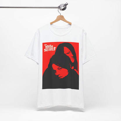 A black graphic t-shirt featuring a graphic related to The White Stripes' 'Icky Thump' album era.