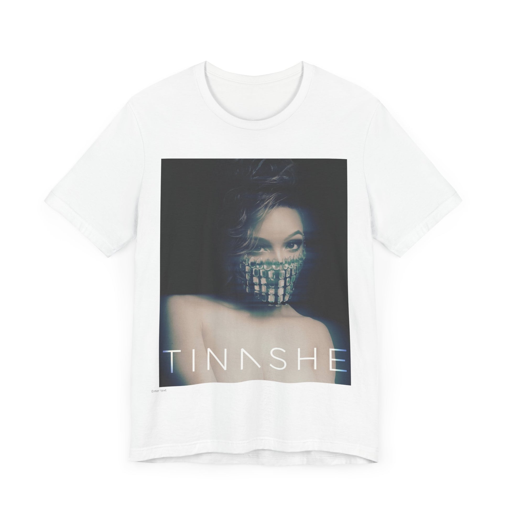 A black graphic t-shirt featuring the album cover art for Tinashe's 'Aquarius'.