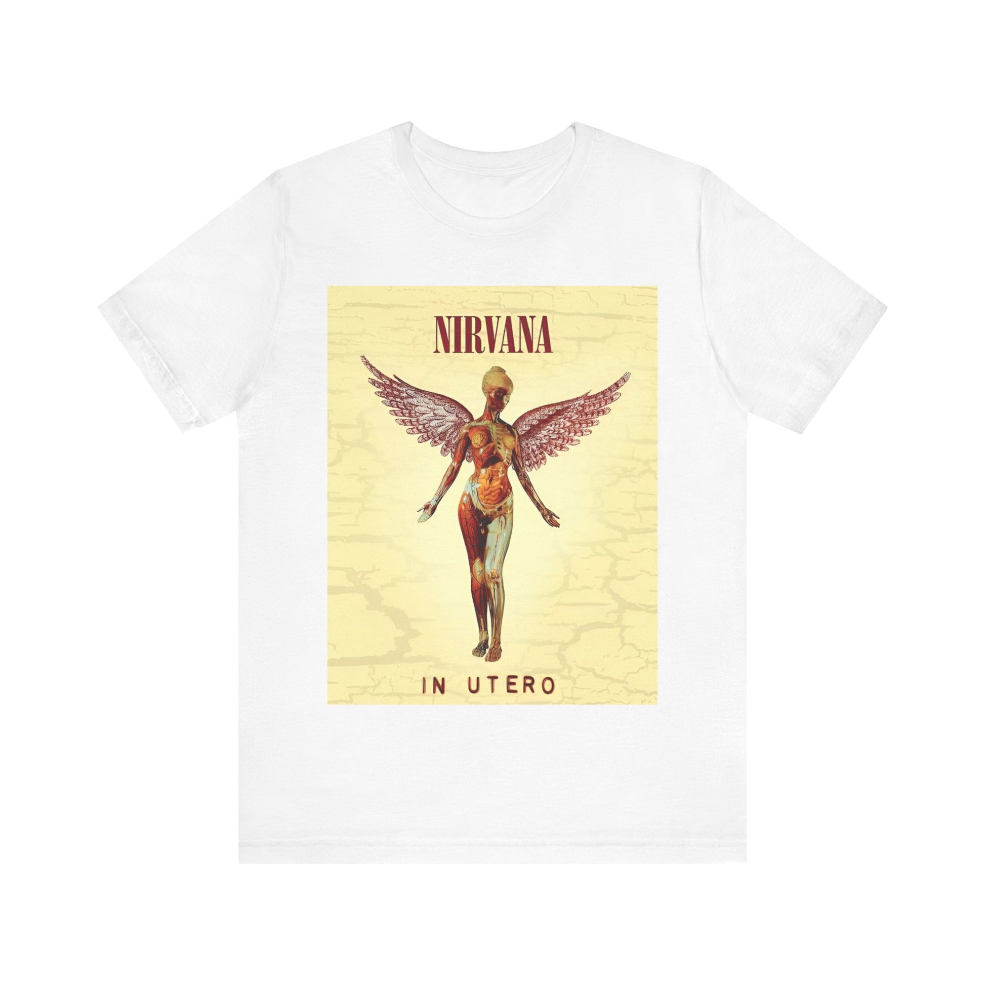 A black graphic t-shirt featuring a graphic related to Nirvana's 'In Utero' album.