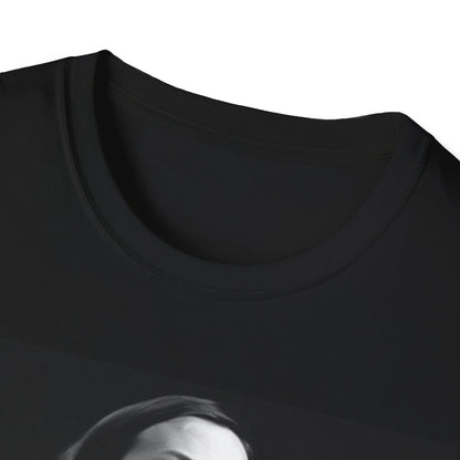 A black graphic t-shirt featuring a 90s-style graphic of Alanis Morissette on tour, possibly showing her performing or with tour elements.