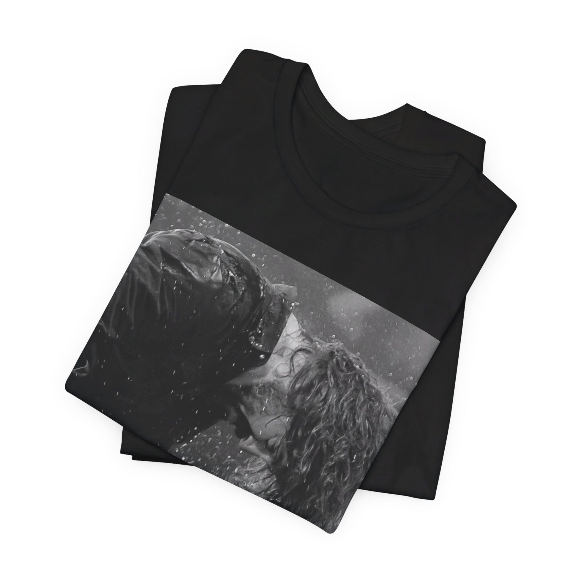 A black graphic t-shirt featuring a graphic of Dave Grohl from Foo Fighters, emphasizing his fierce on-stage presence.