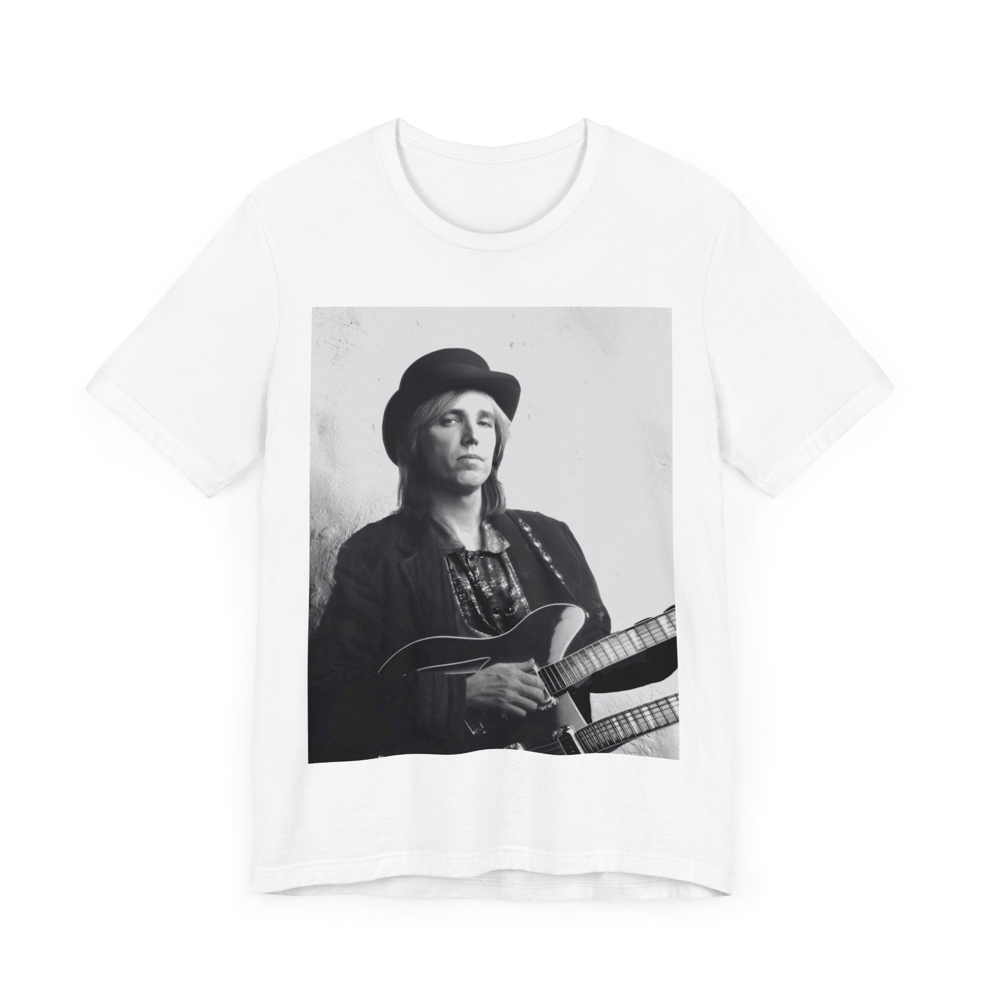 A black graphic t-shirt featuring a graphic related to Tom Petty's 'Wildflowers' album era.