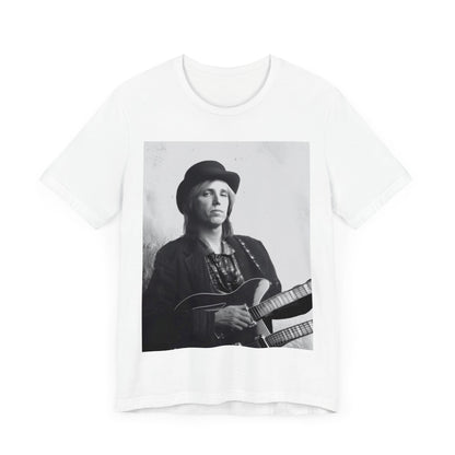 A black graphic t-shirt featuring a graphic related to Tom Petty's 'Wildflowers' album era.
