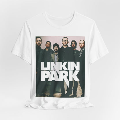 A black graphic t-shirt featuring a graphic related to Linkin Park's 'Numb' song or era.