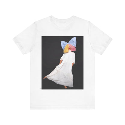 A black graphic t-shirt featuring a vintage pop icon graphic of Sia.