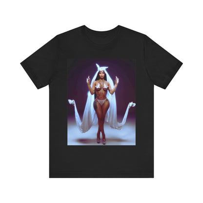 A black graphic t-shirt featuring a graphic of Cardi B with text like 'Enough Bronx' or related to her Bronx origins.