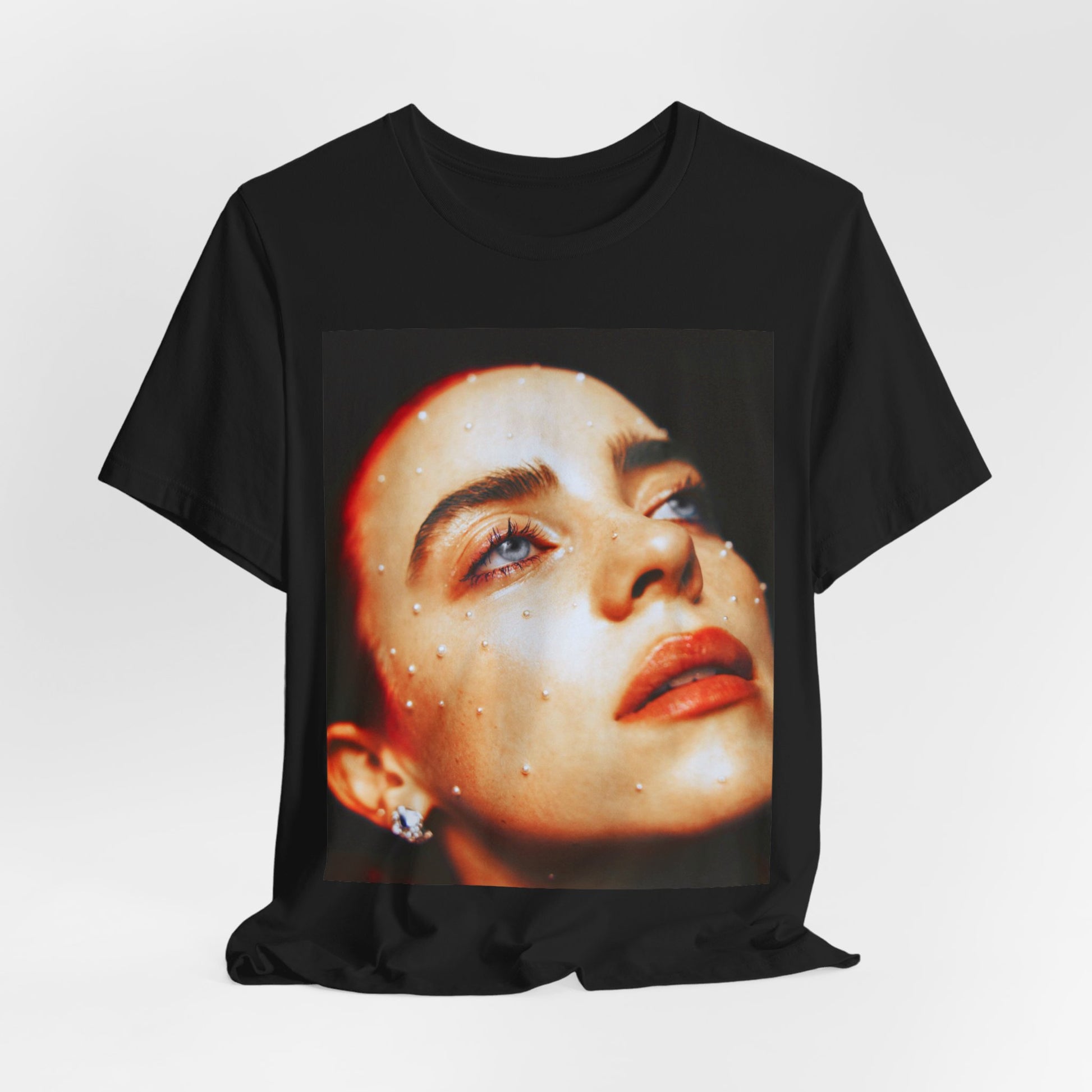 A collage-style graphic t-shirt representing Billie Eilish as a multifaceted icon for Gen-Z.