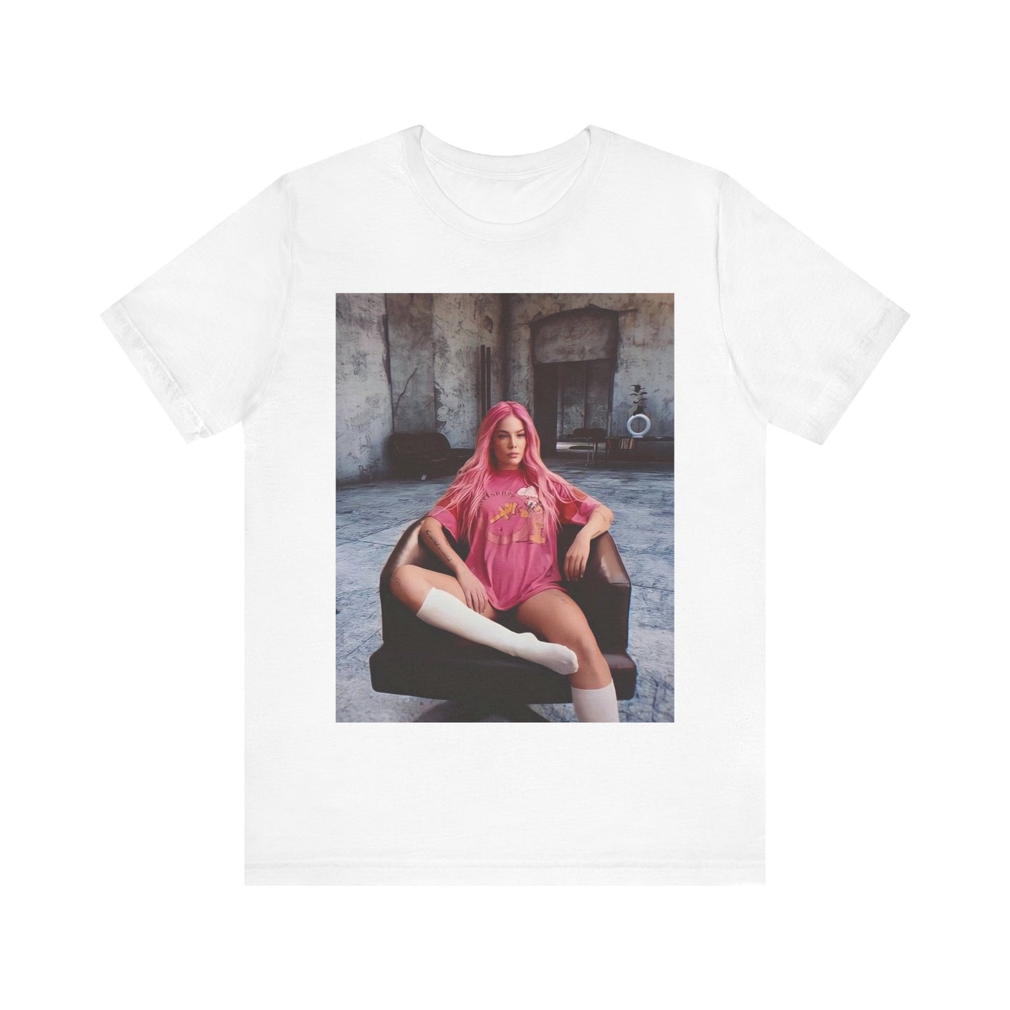 A black graphic t-shirt featuring a retro graphic related to Halsey's 'Badlands' album era.