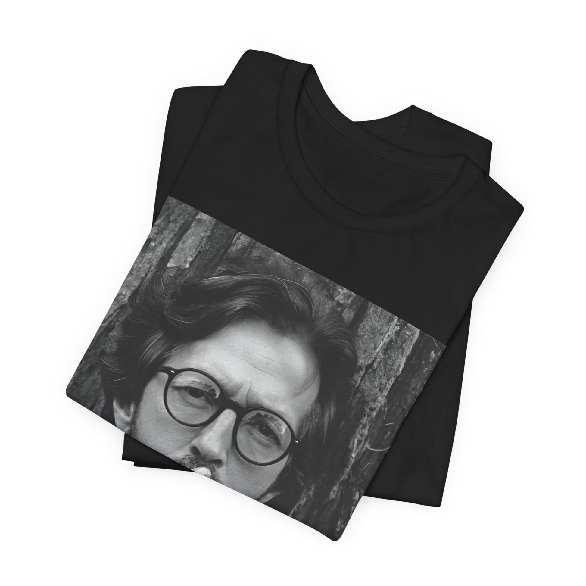 A black graphic t-shirt featuring a graphic related to Eric Clapton's classic Cream era.