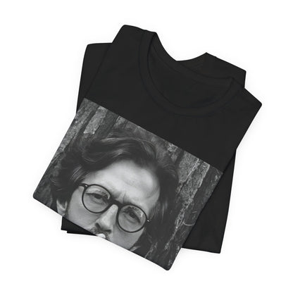 A black graphic t-shirt featuring a graphic related to Eric Clapton's classic Cream era.