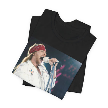 A black graphic t-shirt featuring a graphic related to Guns N' Roses' 'November Rain' song or era.