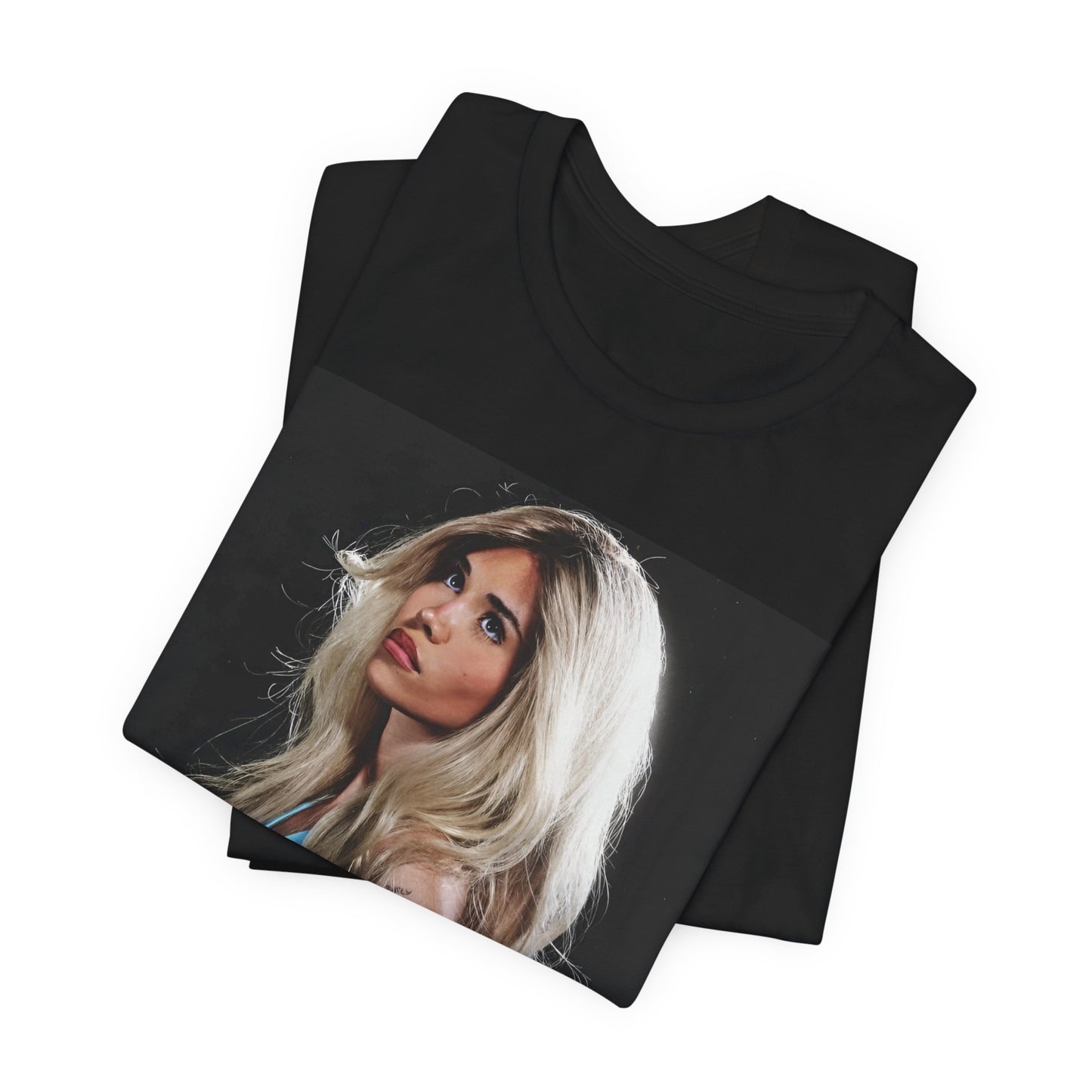 A black graphic t-shirt featuring a graphic related to Nessa Barrett's 'Pain' song or era.