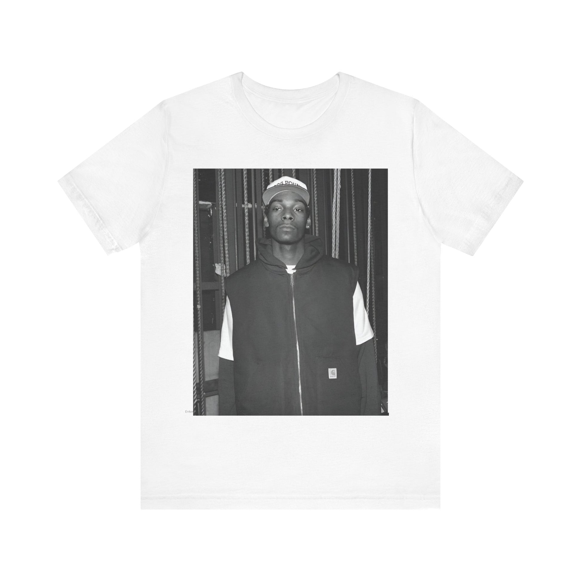 A black graphic t-shirt featuring a graphic of Snoop Dogg emphasizing a rebellious spirit.