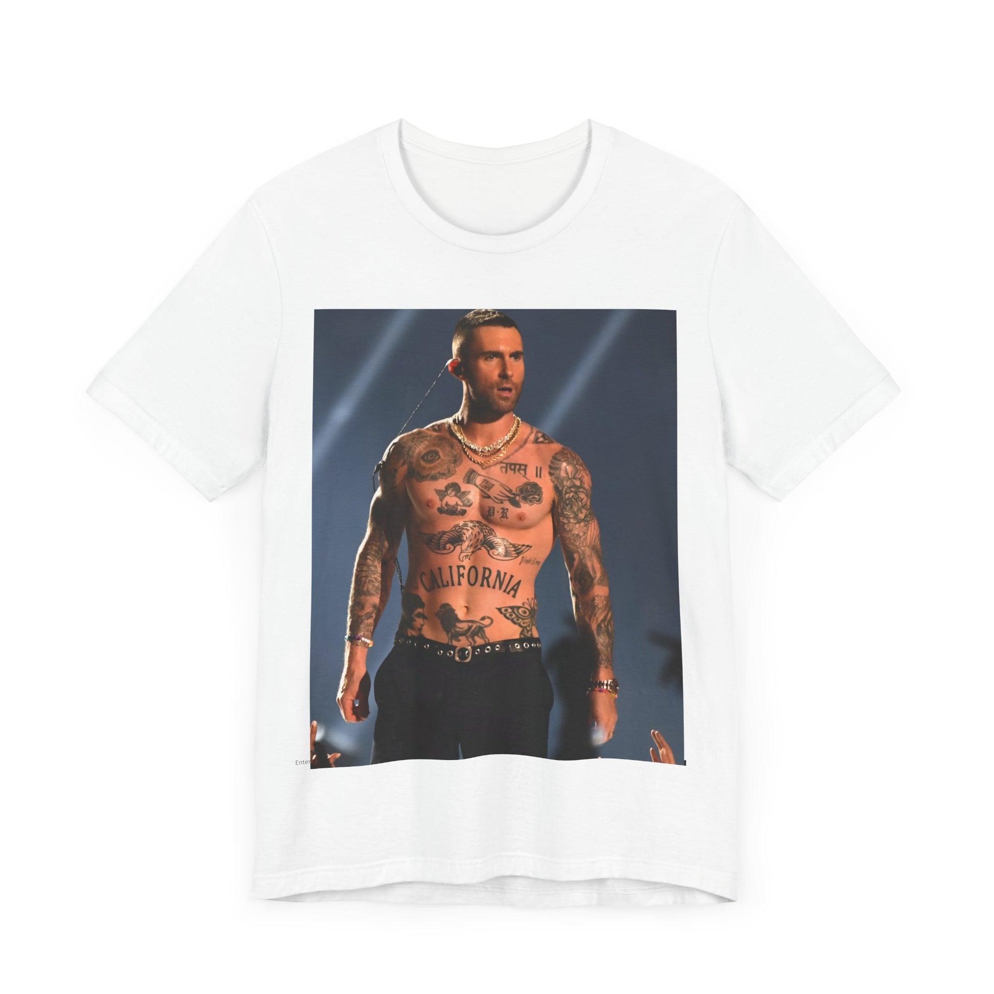 A fun, colorful graphic t-shirt inspired by the feel-good Maroon 5 hit song "Sugar."