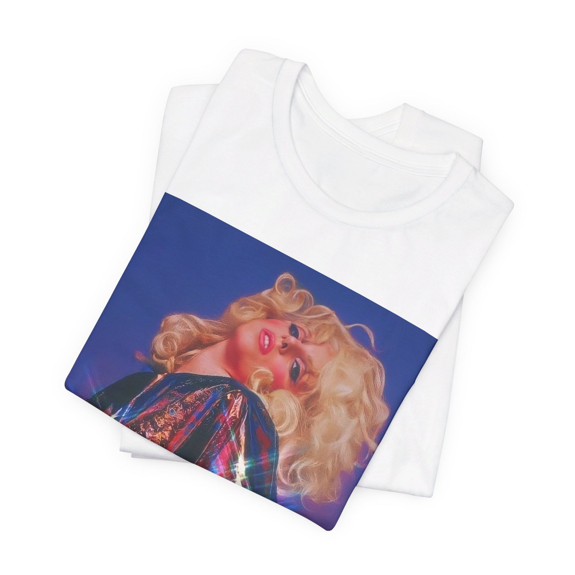 A black graphic t-shirt featuring a graphic of Lady Gaga as 'Mother Monster'.