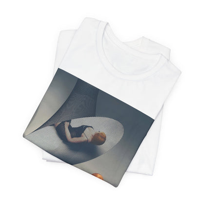 A black graphic t-shirt featuring a laid-back graphic of Ice Spice as a viral rap star.