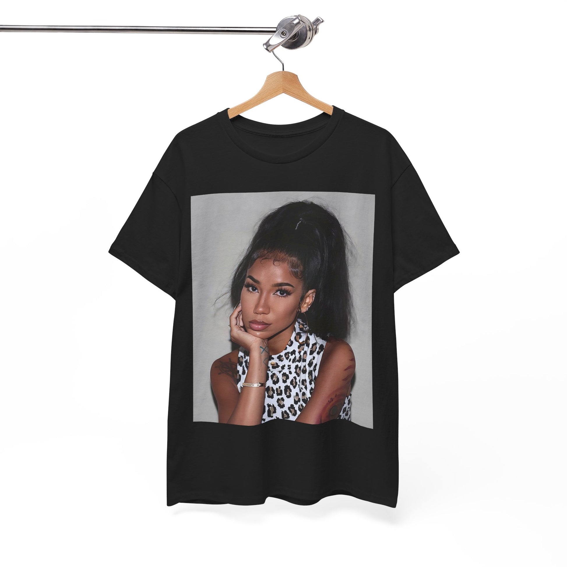 A black graphic t-shirt featuring a graphic related to Jhene Aiko's 'Trip' album era, with an aesthetic design.