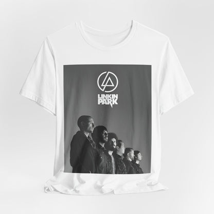 A black graphic t-shirt featuring a vintage graphic related to Linkin Park's 'Meteora' album era.