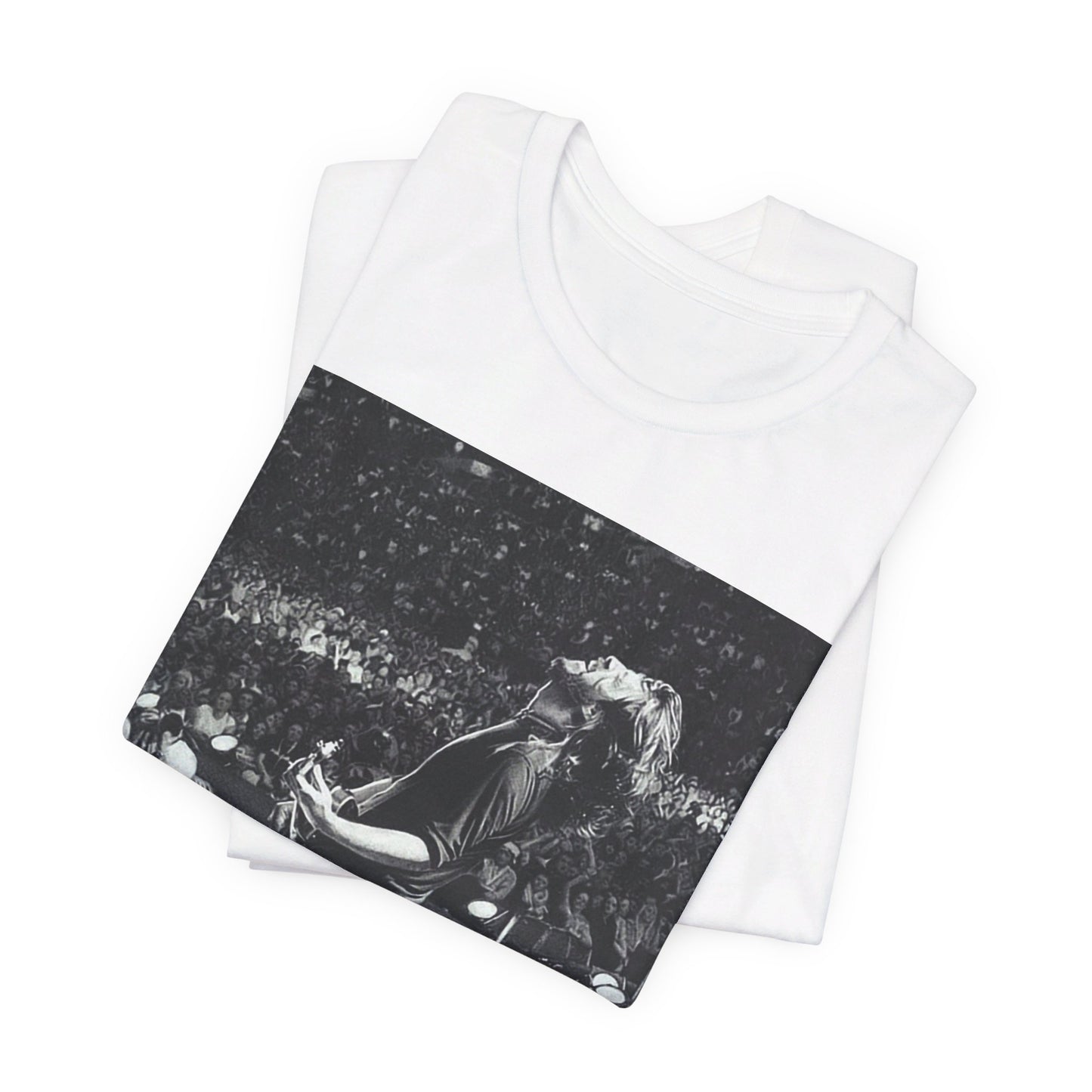 A black graphic t-shirt featuring a graphic related to Foo Fighters' 'Everlong' song or era.