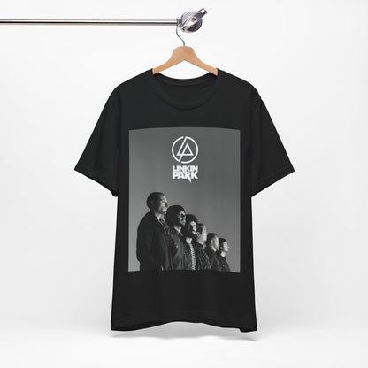 A black graphic t-shirt featuring a vintage graphic related to Linkin Park's 'Meteora' album era.