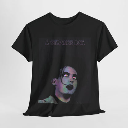 A black graphic t-shirt featuring an aesthetic graphic of The Cure.
