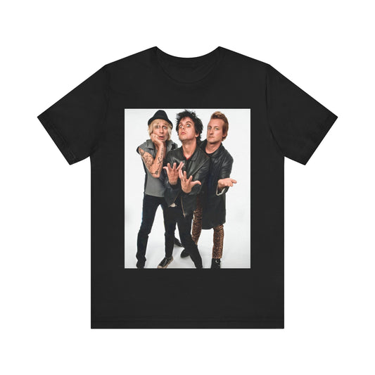 A black graphic t-shirt featuring a retro graphic related to Green Day's 'Dookie' album era.