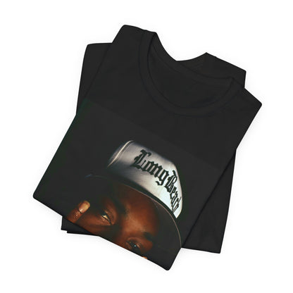 A black graphic t-shirt featuring a graphic of Snoop Dogg giving the middle finger.