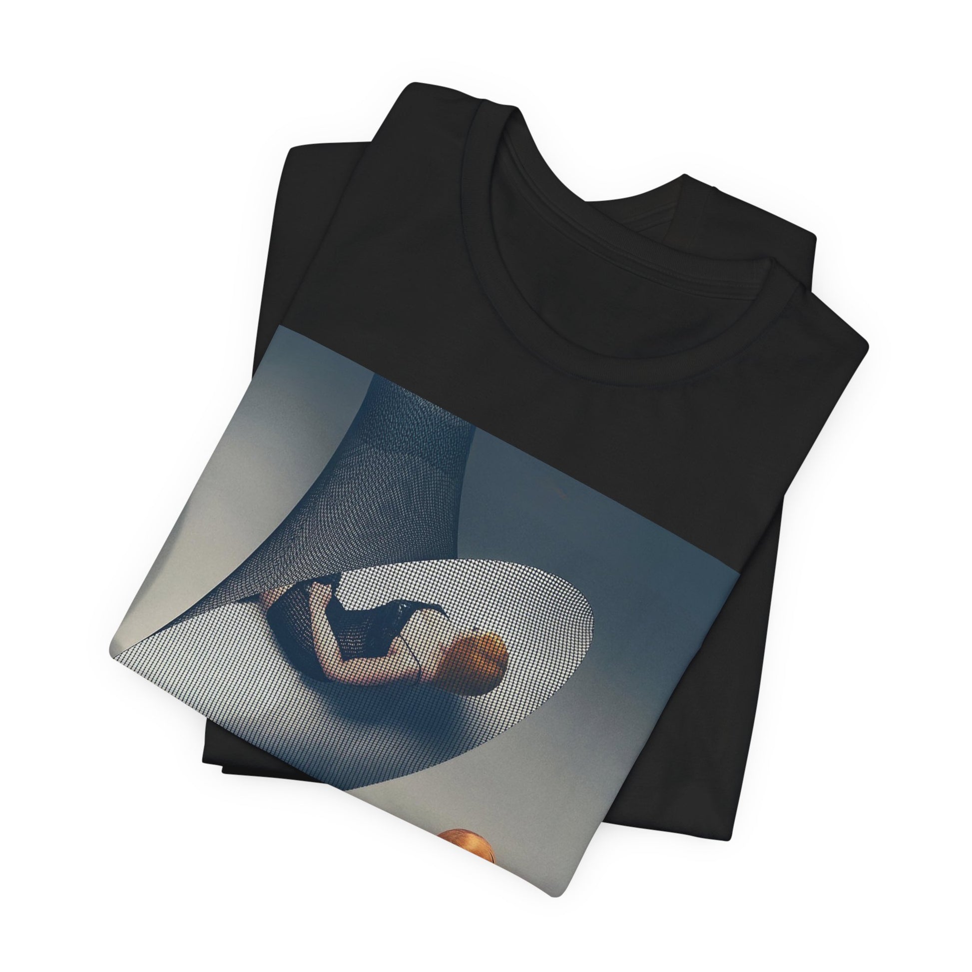 A black graphic t-shirt featuring a laid-back graphic of Ice Spice as a viral rap star.