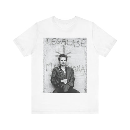 A black graphic t-shirt featuring a graphic of The Police with reggae-influenced pop elements.