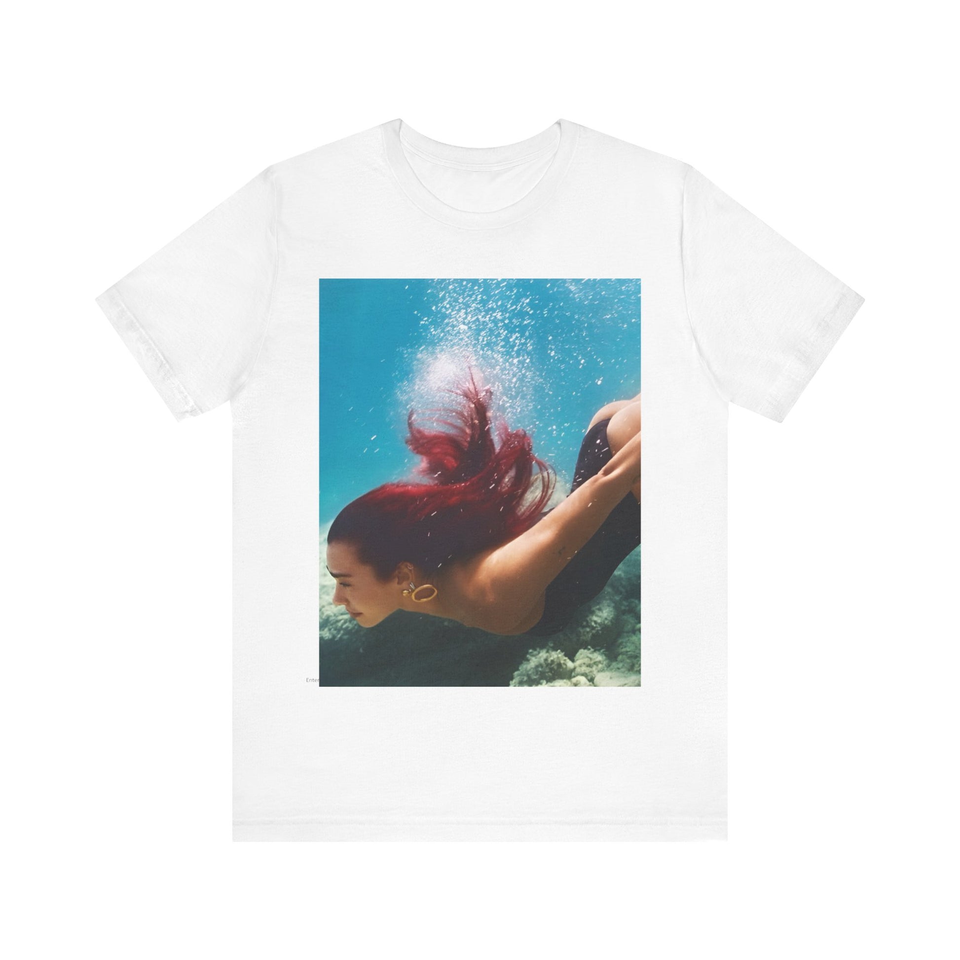 A black graphic t-shirt featuring a graphic related to Dua Lipa's 'Radical Optimism' album.