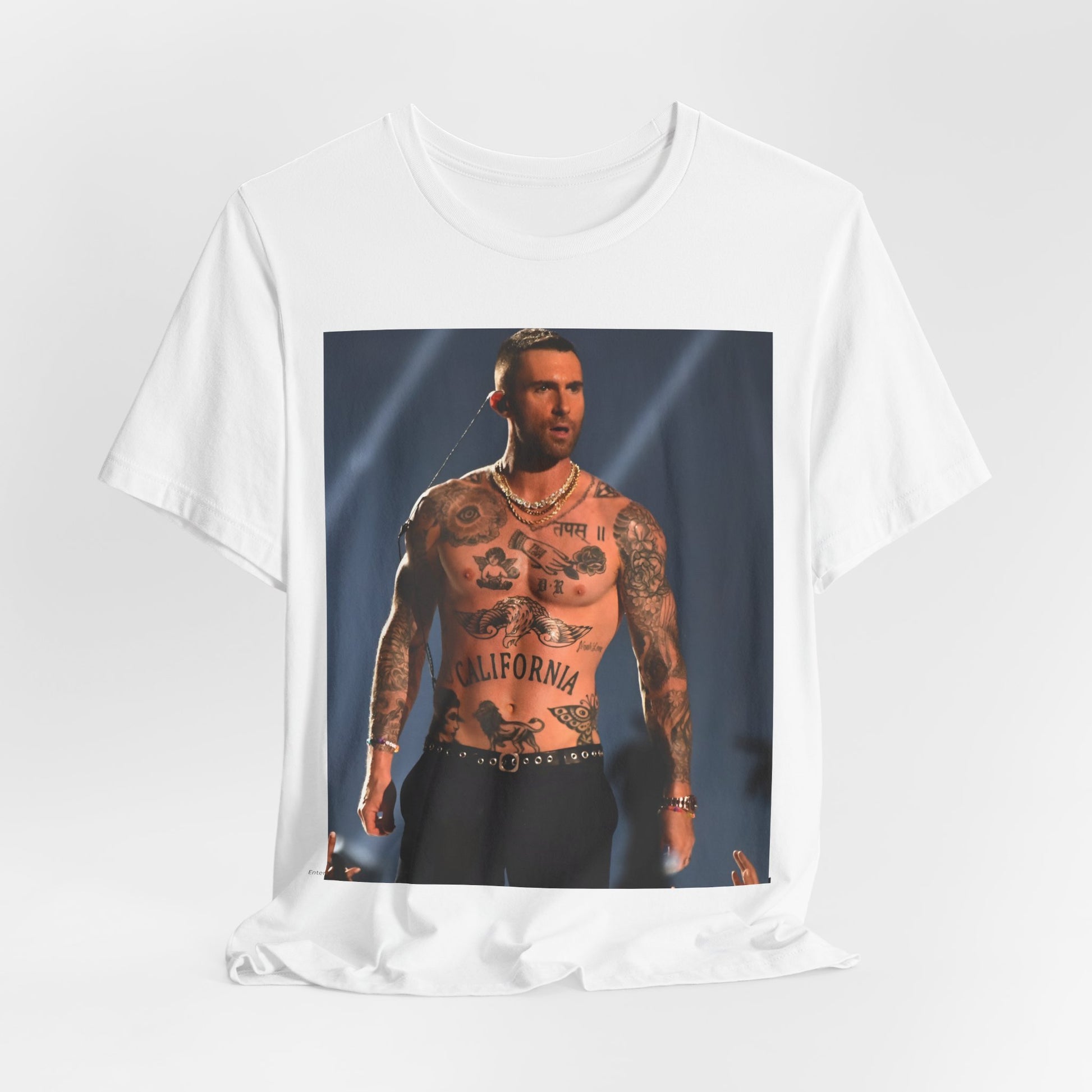 A fun, colorful graphic t-shirt inspired by the feel-good Maroon 5 hit song "Sugar."