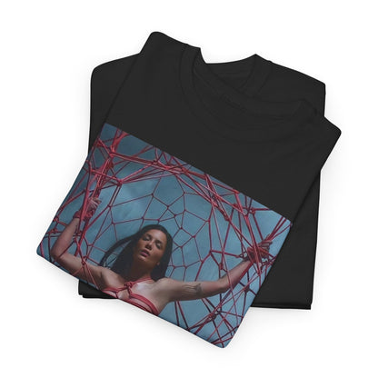 A black graphic t-shirt featuring an aesthetic music graphic related to Halsey.