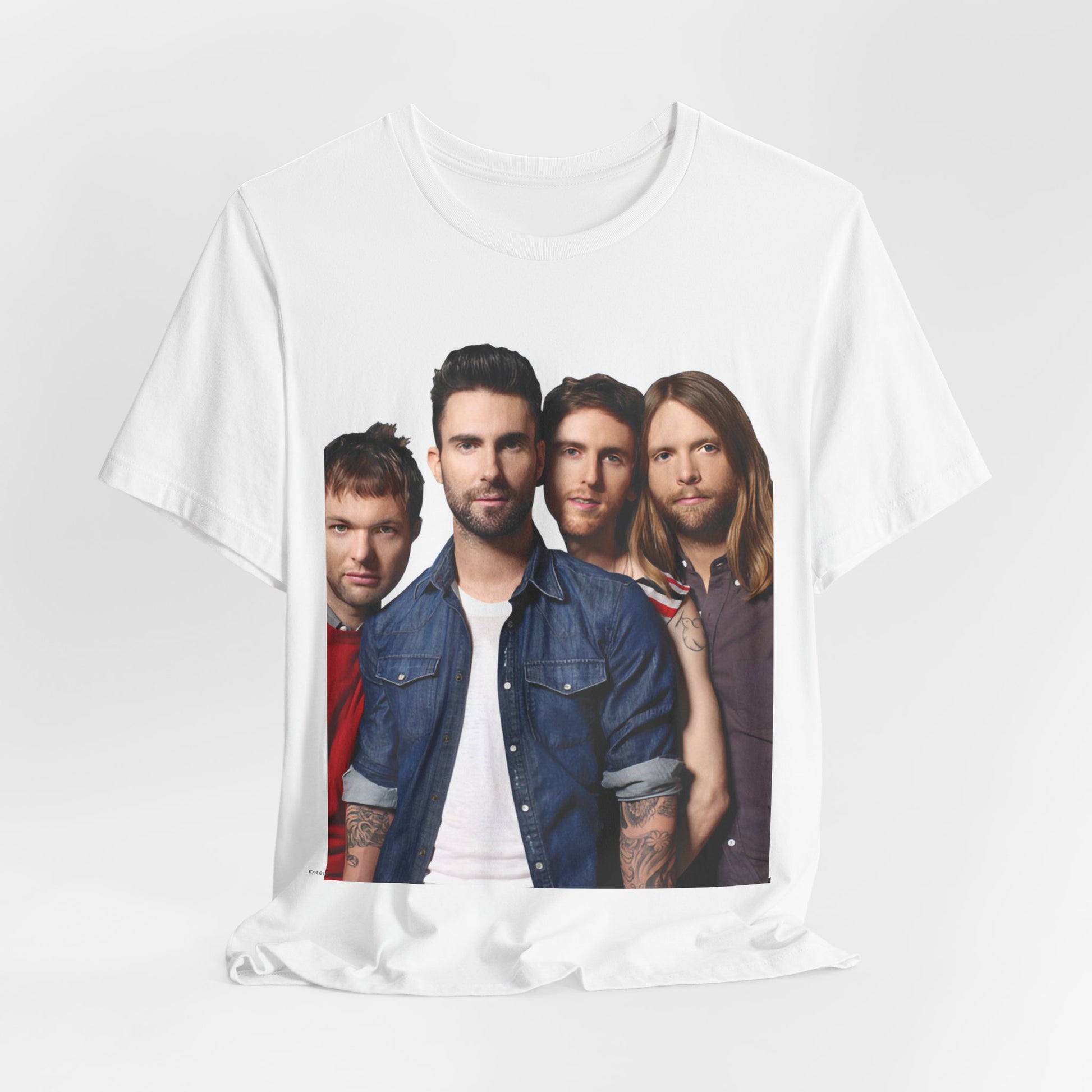 A graphic t-shirt inspired by the relaxed, soulful Maroon 5 song "Sunday Morning."