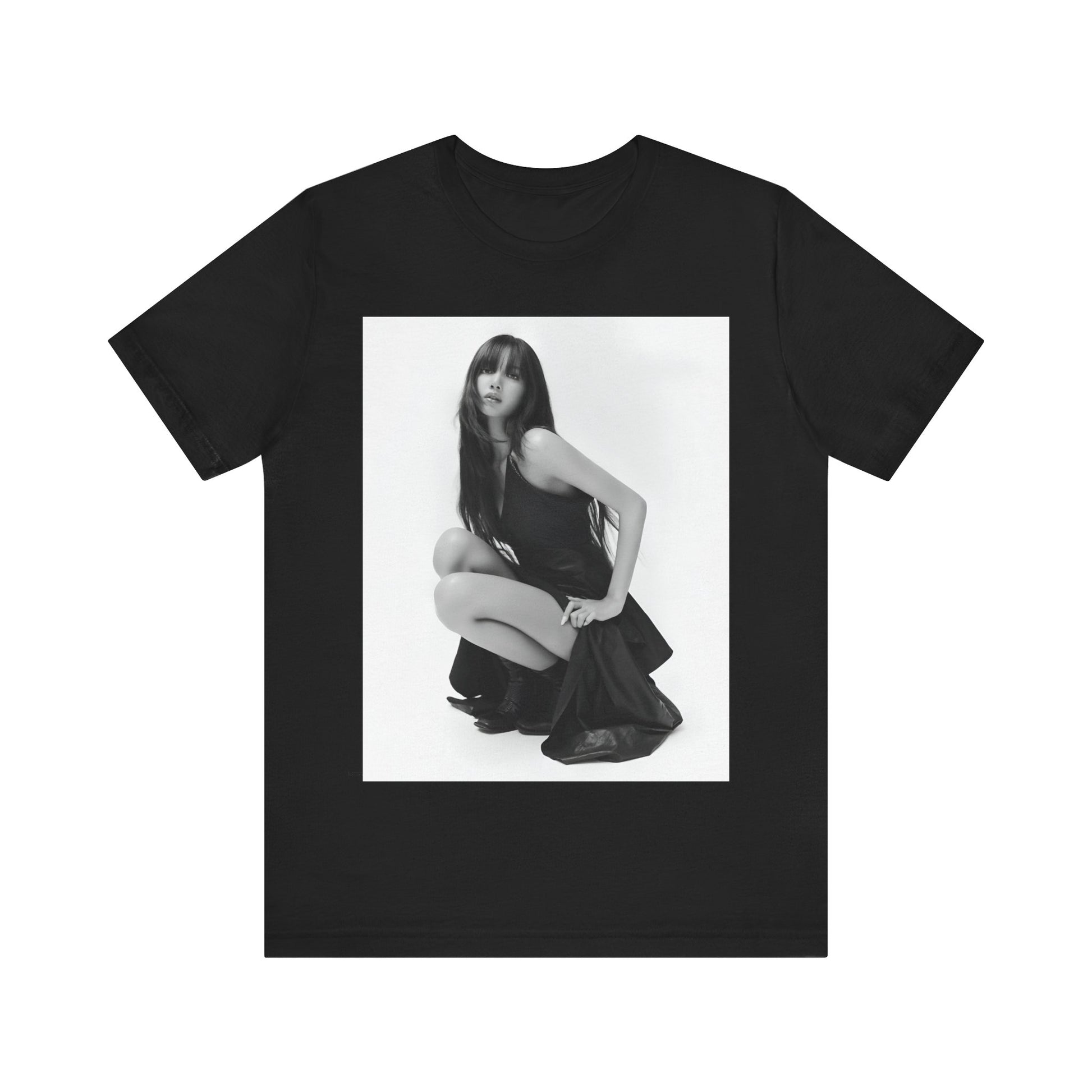A black graphic t-shirt featuring a graphic related to Lisa's 'Money' song era.