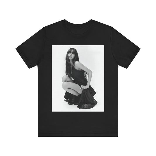 A black graphic t-shirt featuring a graphic related to Lisa's 'Money' song era.