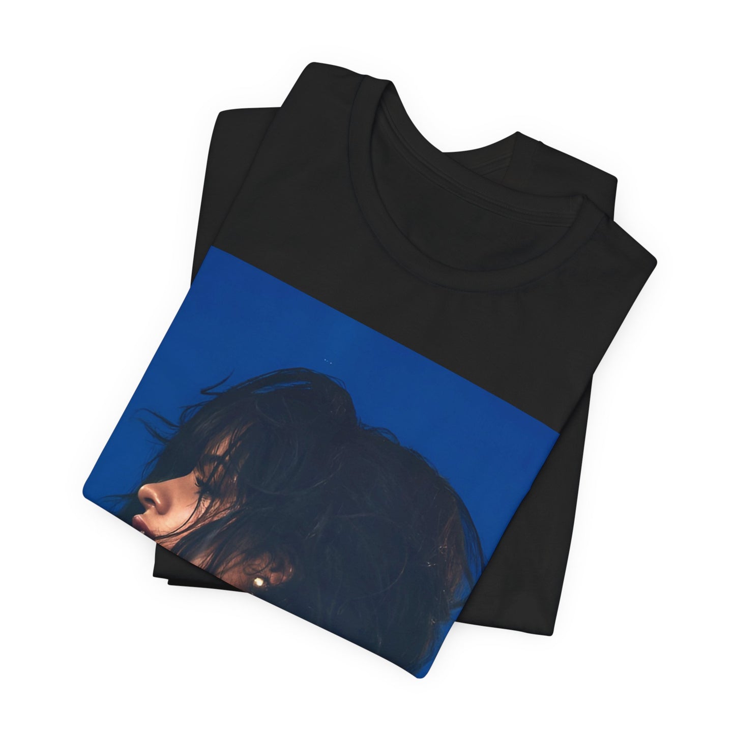 A black graphic t-shirt featuring a retro graphic related to Camila Cabello's "Havana" album.