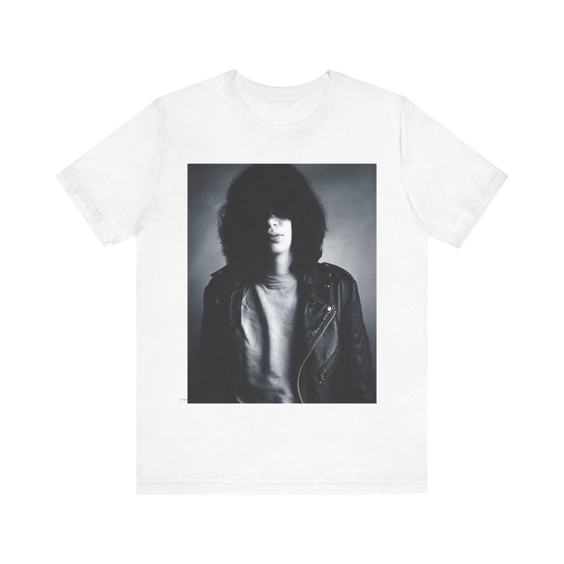 A black graphic t-shirt featuring an early days fast rock graphic of the Ramones.
